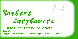 norbert latzkovits business card